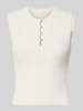 GUESS Stricktop in Pointelle-Strick mit kurzer Knopfleiste Ecru