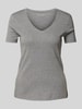 Christian Berg Woman T-Shirt mit V-Ausschnitt Silber Melange