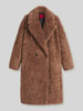 HUGO oversized fit teddy- / lange jas van imitatiebont met reverskraag model 'Malite-1' Middenbruin