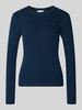 Tommy Hilfiger Slim Fit Langarmshirt aus reiner Baumwolle Marine