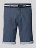 Tom Tailor Slim Fit Chino-Shorts mit Gürtel Dunkelblau