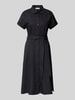 Christian Berg Woman Midi-jurk met strikceintuur Zwart