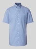 OLYMP Modern fit zakelijk overhemd met vichy-ruit Koningsblauw