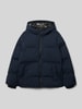 Jack & Jones Regular fit gewatteerd jack met capuchon, model 'Kaito' Marineblauw