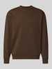 Selected Slim fit pullover van 100% katoen 'TOM' Chocoladebruin