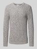 SELECTED HOMME Gebreide pullover met ronde hals, model 'NEWVINCEBUBBL' Zand