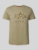 Alpha Industries T-Shirt mit Label-Print Oliv