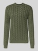 MCNEAL Gebreide pullover met ribboorden Olijfgroen