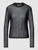 Vila Semi-transparant shirt met lange mouwen en opstaande kraag, model 'VIVOLETTIS' Zwart