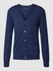 Christian Berg Men Strickjacke im Slim Fit Dunkelblau meliert