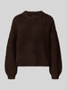 Vero Moda Relaxed Fit Strickpullover mit Woll-Anteil Modell 'CARMEN' Schoko