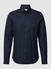 CK Calvin Klein Koszula biznesowa o kroju slim fit z kołnierzykiem typu kent Granatowy