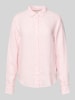 Gant Regular Fit Leinenhemdbluse mit Logo-Stitching Pink