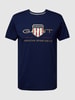 Gant T-Shirt mit Label-Print Modell 'Archiv Shield' Marineblau