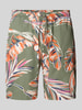 Tommy Hilfiger Regular Fit Bermudas mit Allover-Muster Oliv