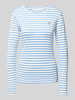 Kaffe Shirt met lange mouwen en streepmotief, model 'Liddy' Blauw
