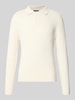 MCNEAL Gebreide pullover met polokraag en korte knoopsluiting Zand