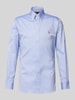 Polo Ralph Lauren Slim Fit Business-Hemd mit Label-Stitching Royal