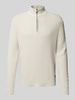 s.Oliver RED LABEL Regular Fit Troyer aus reiner Baumwolle mit Strukturmuster Offwhite