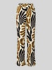 Soyaconcept Stoffhose aus Viskose im Allover-Look Modell 'FELDI' Khaki