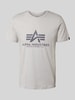 Alpha Industries T-Shirt mit Label-Print Hellgrau