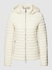 Fuchs Schmitt Gewatteerd jack met labelpatch en afneembare capuchon Offwhite