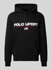 Polo Sport Hoodie met labelprint Zwart