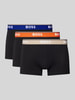 BOSS Boxershort met elastische band met label in een set van 3 stuks, model 'Power' Zwart