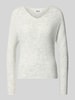 ONLY Regular Fit Pullover mit V-Ausschnitt Modell 'CAMILLA' Hellgrau Melange