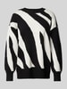 Vero Moda Regular fit gebreide pullover met two-tone-motief, model 'NANCY' Zwart