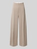 ICHI Wide Leg Stoffhose mit fixierten Bügelfalten Modell 'KATE' Beige