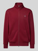 Gant Sweatjacke mit Label-Stitching Bordeaux