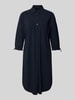 Marc Cain Knielange overhemdjurk met knoopsluiting Marineblauw