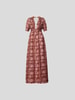 Hannah Artwear Seidenkleid mit floralem Allover-Muster Altrosa