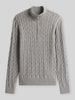 Tommy Hilfiger Regular Fit Troyer aus reiner Baumwolle mit Logo-Stitching Hellgrau