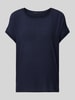 Oui T-shirt van viscose met zijsplitten, model 'AYANO' Marineblauw