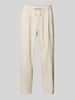 BOSS Green Relaxed Fit Bundfaltenhose mit elastischem Bund Beige