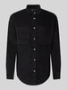 Only & Sons Relaxed Fit Freizeithemd mit Strukturmuster Modell 'ALP' Black