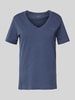 Gant T-shirt met geribde V-hals Marineblauw