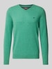 Fynch-Hatton Gebreide pullover met V-hals Lichtgroen