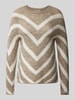 Only Gebreide pullover met ronde hals, model 'ELIZA' Taupe gemêleerd