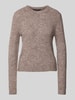 Vero Moda Pullover mit Rundhalsausschnitt Taupe