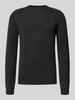 MCNEAL Regular fit gebreide pullover van pure wol Donkergrijs gemêleerd