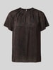s.Oliver BLACK LABEL Regular Fit Kurzarmbluse mit Falten-Detail Dunkelbraun
