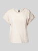 monari T-Shirt mit geripptem Rundhalsausschnitt Beige