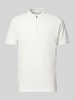 SELECTED HOMME Poloshirt mit kurzem Reißverschluss Modell 'FAVE' Weiss