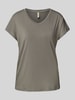 Soyaconcept T-Shirt mit geripptem V-Ausschnitt Modell 'Marica' Khaki