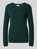 s.Oliver RED LABEL Regular fit gebreide pullover van katoenmix Donkergroen