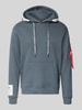 Alpha Industries Regular Fit Hoodie aus Baumwoll-Mix mit Label-Patch Hellblau