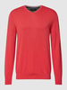 Christian Berg Men Sweatshirt mit V-Ausschnitt Koralle meliert